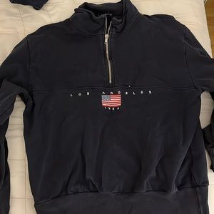 Brandy Melville navy blue quarter zip